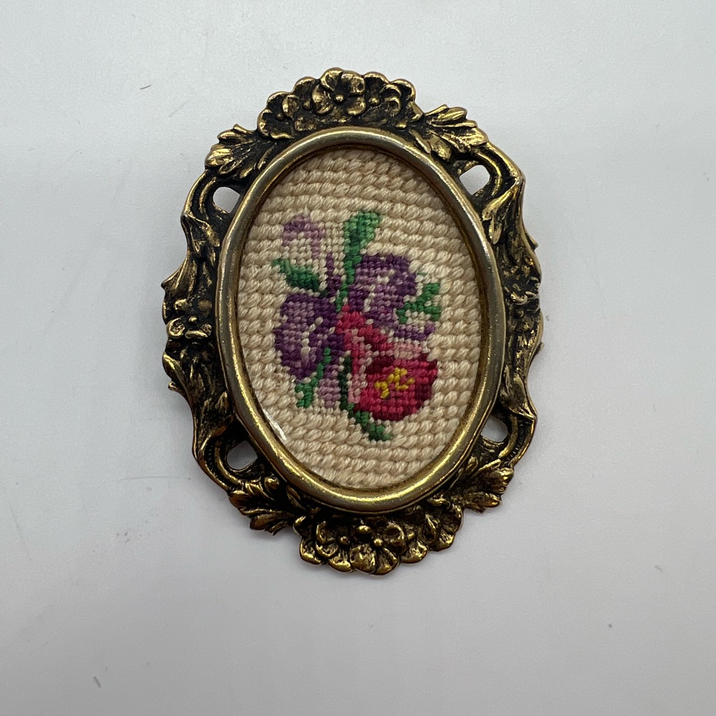 Vintage Hand Stitched Brooch
